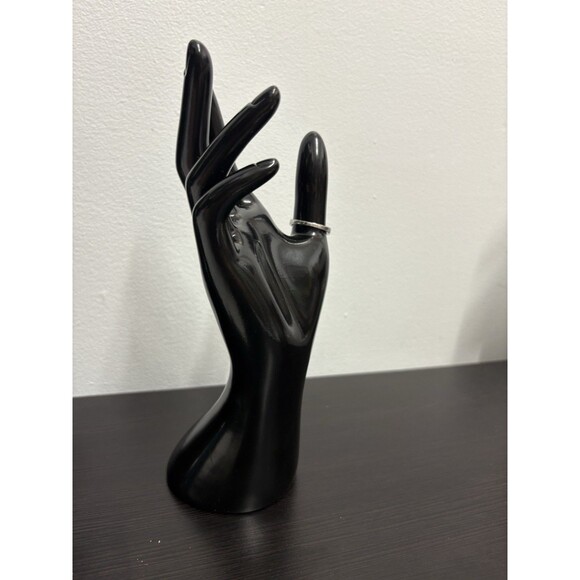 Faux Red Carnelian Stone On Silvertone Band Ring Costume Ring Size 9.75 - Picture 5 of 16